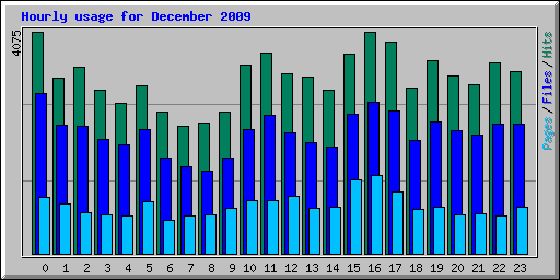 Hourly usage for December 2009