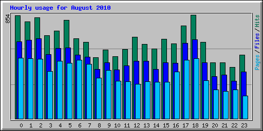 Hourly usage for August 2010